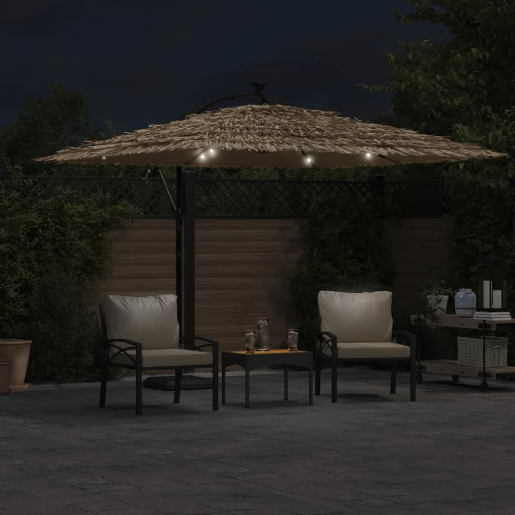 VidaXL Sonnenschirm mit LEDs und Stahlmast 290x290x238 cm braun