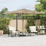VidaXL Sonnenschirm mit LEDs und Stahlmast 290x290x238 cm braun