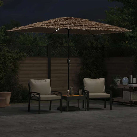 Vidaxx Sonnenschirm mit LEDs und Stahlmast 300x200x250 cm braun
