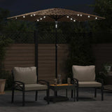 Vidaxx Sonnenschirm mit LEDs und Stahlmast 223x223x213 cm braun