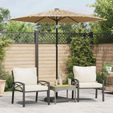 Vidaxx Sonnenschirm mit LEDs und Stahlmast 223x223x213 cm braun
