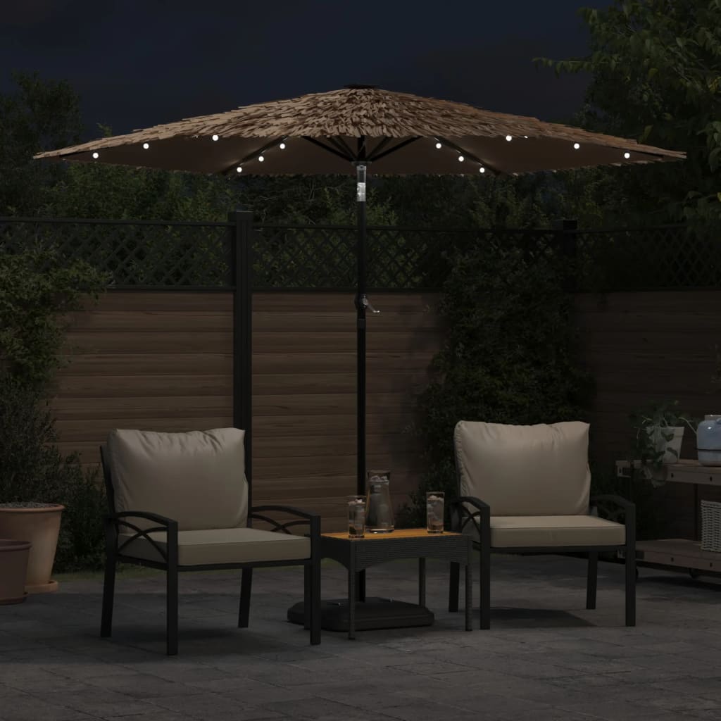 Vidaxx Sonnenschirm mit LEDs und Stahlmast 268x268x226 cm braun