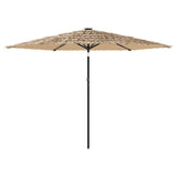 Vidaxx Sonnenschirm mit LEDs und Stahlmast 288x288x225 cm braun