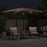 Vidaxx Sonnenschirm mit LEDs und Stahlmast 288x288x225 cm braun
