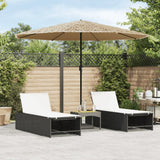 VidaXL Sonnenschirm mit LEDs und Stahlmast 324x324x247 cm braun