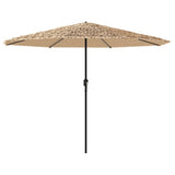 Vidaxx Sonnenschirm mit LEDs und Stahlmast 388x388x248 cm braun