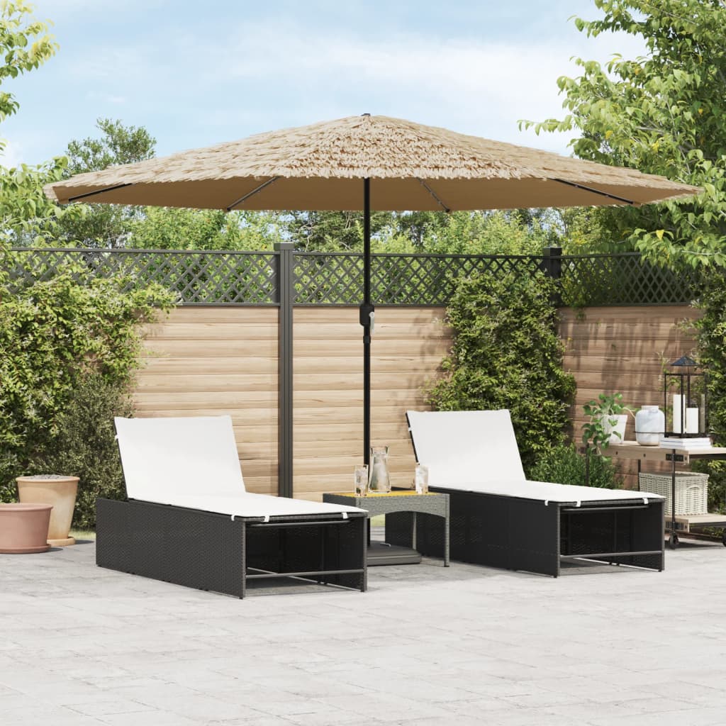 Vidaxx Sonnenschirm mit LEDs und Stahlmast 388x388x248 cm braun