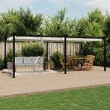 VidaXL Pavillon mit ausfahrbarem Dach 3x6 m Aluminium cremefarben