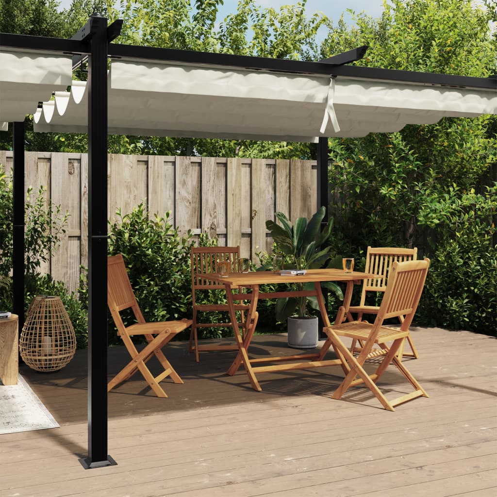 VidaXL Pavillon mit ausfahrbarem Dach 3x6 m Aluminium cremefarben