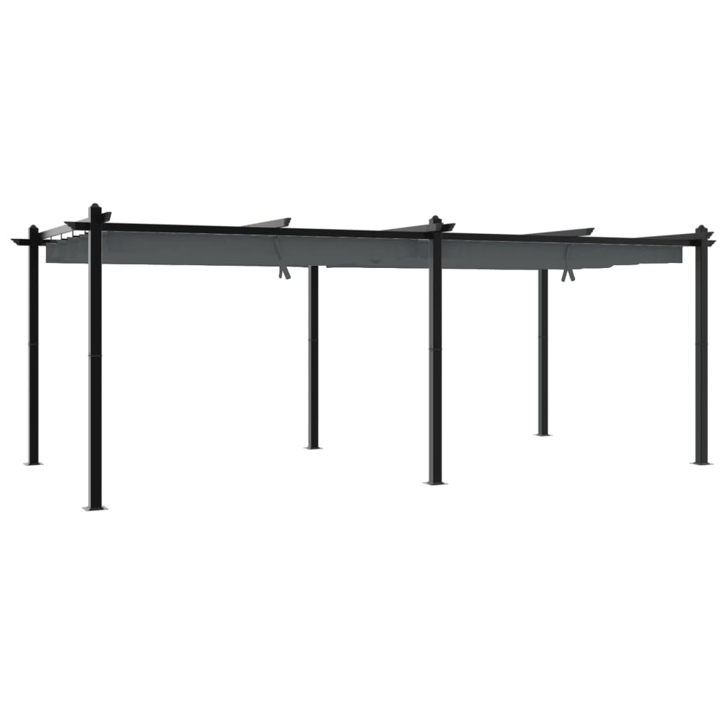 VidaXL Pavillon mit ausfahrbarem Dach 3x6 m Aluminium Anthrazit