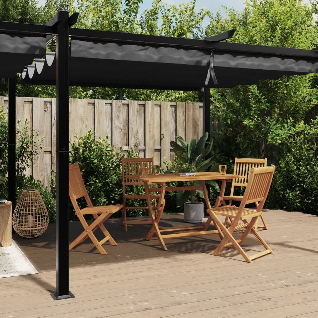 VidaXL Pavillon mit ausfahrbarem Dach 3x6 m Aluminium Anthrazit