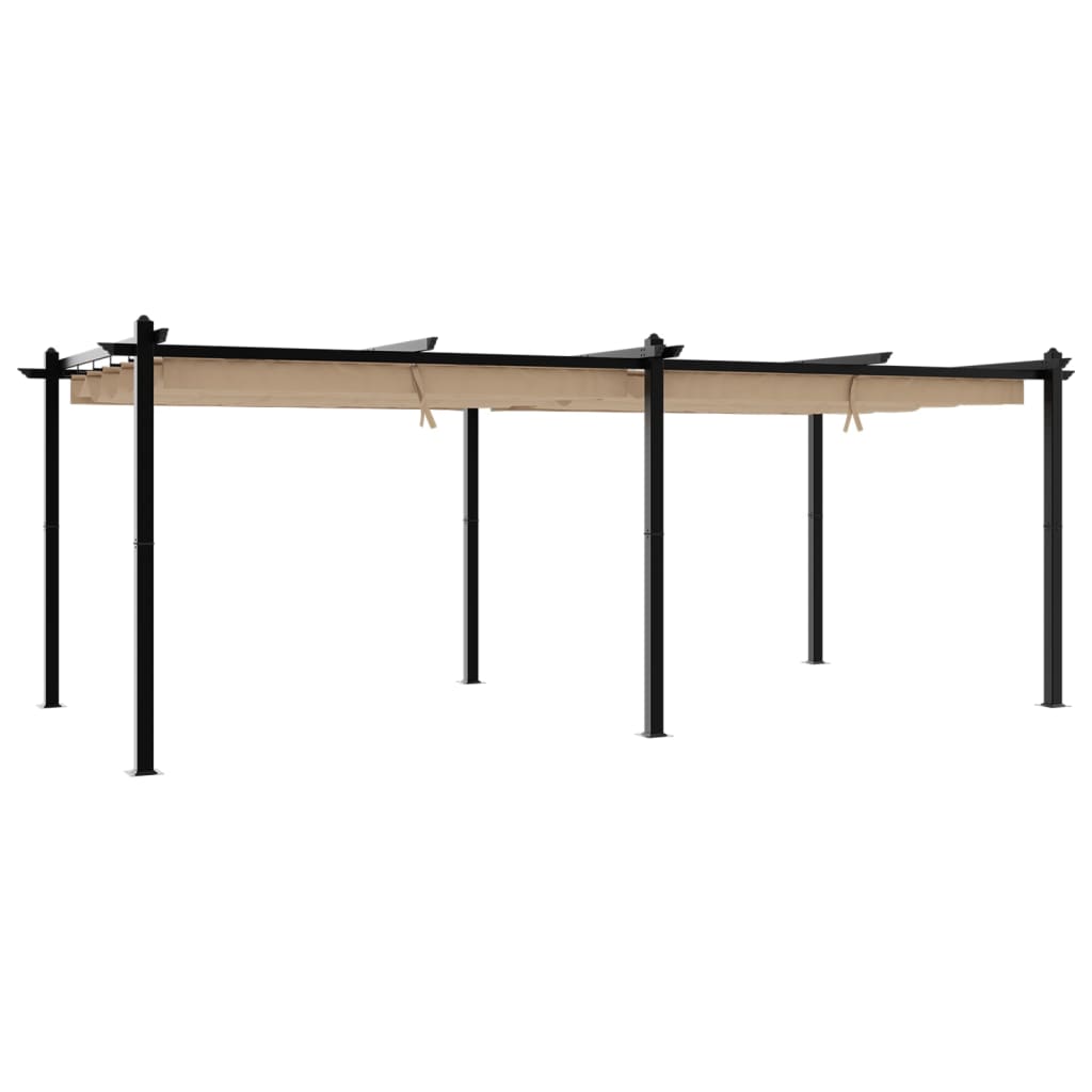 VidaXL Pavillon mit ausfahrbarem Dach 3x6 m Aluminium Taupe