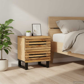 Vidaxl nachtkastje 40x34x46 cm massief ruw mangohout