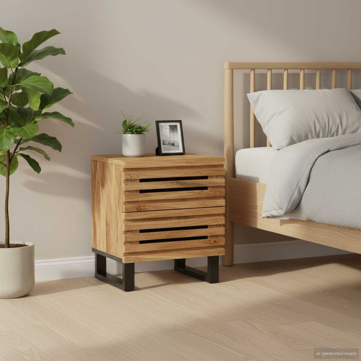 Vidaxl nachtkastjes 2 st 40x34x46 cm massief ruw mangohout