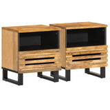 Vidaxl nachtkastjes 2 st 40x34x46 cm massief ruw mangohout