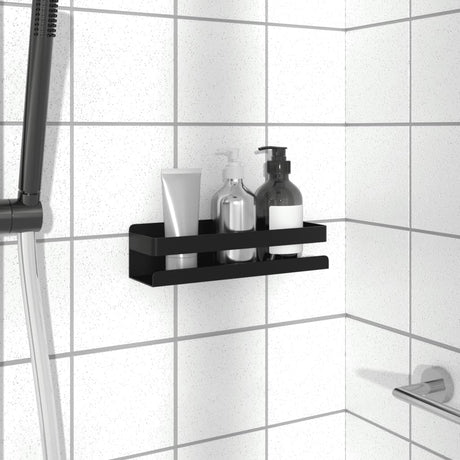 Vidaxl doucherekje 23x6,5x6 cm geborsteld 304 roestvrij staal matzwart