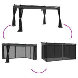 Vidaxx Pavillon mit Gitterseitenwänden 4x3 m Stahl Anthrazit