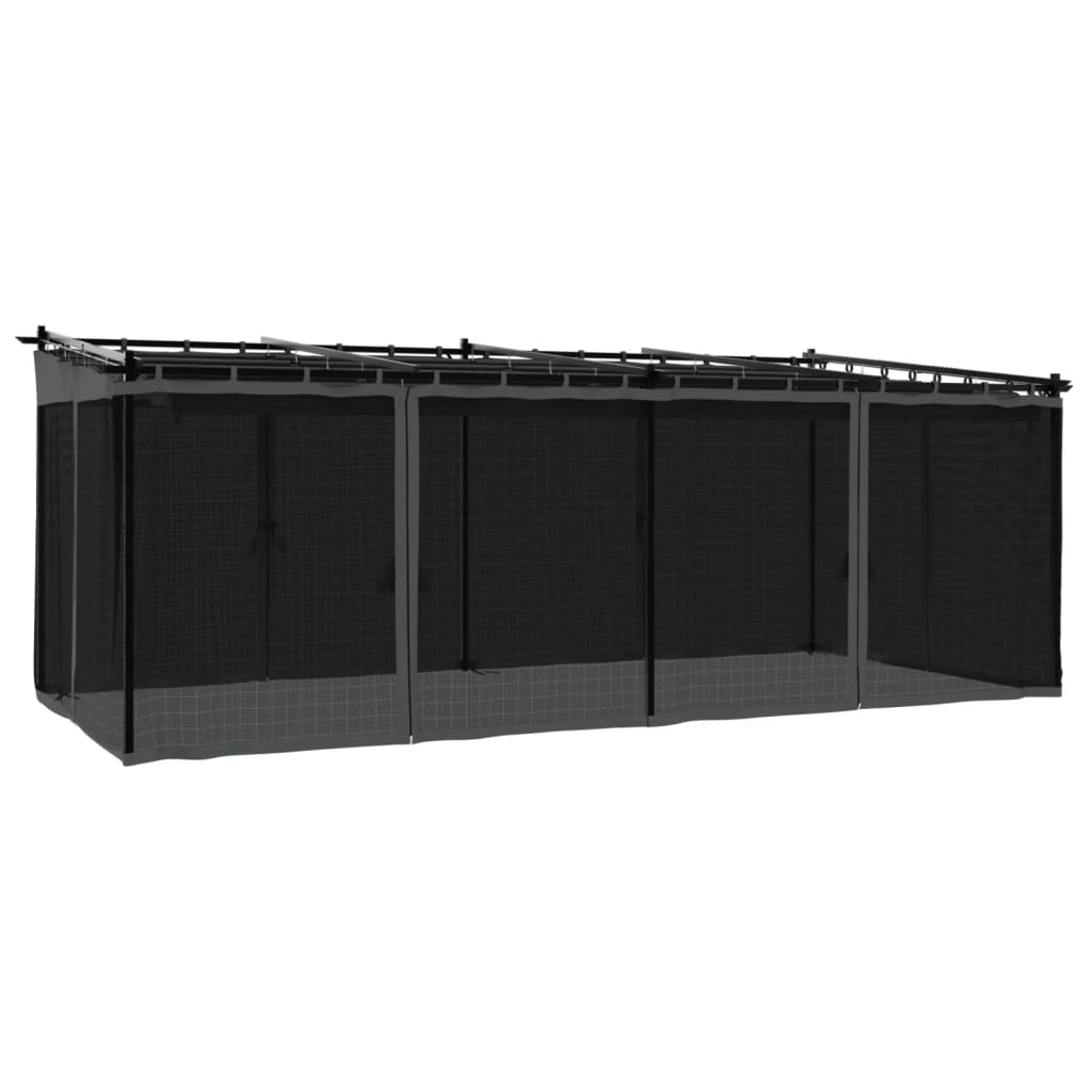 VidaXL Pavillon mit Netzseitenwänden 6x3 m Stahl Anthrazit