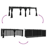VidaXL Pavillon mit Netzseitenwänden 6x3 m Stahl Anthrazit