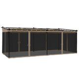 VidaXL Pavillon mit Netzseitenwänden 6x3 m Stahl Taupe