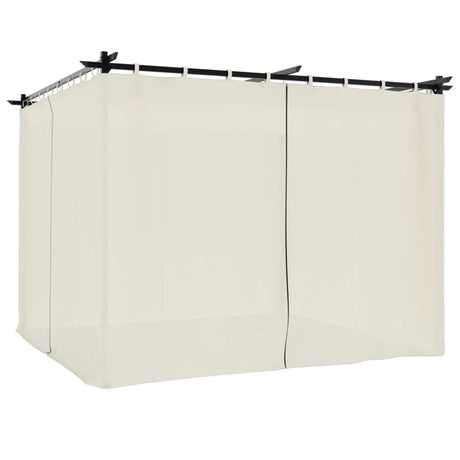 Vidaxx Pavillon mit Vorhängen 3x3 m Stahl cremefarben