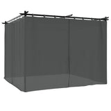 Vidaxx Pavillon mit Vorhängen 3x3 m Stahl Anthrazit