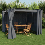 Vidaxx Pavillon mit Vorhängen 3x3 m Stahl Anthrazit