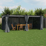 VidaXL Pavillon mit Vorhängen 6x3 m Stahl Anthrazit