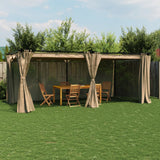VidaXL Pavillon mit Vorhängen 6x3 m Stahl Taupe