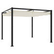 Vidaxx Pavillon mit ausfahrbarem Dach 3x3 m aus cremefarbenem Stahl