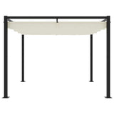 Vidaxx Pavillon mit ausfahrbarem Dach 3x3 m aus cremefarbenem Stahl