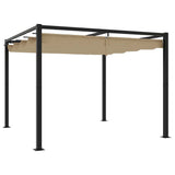 Vidaxx Pavillon mit ausfahrbarem Dach 3x3 m Stahl Taupe