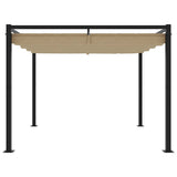 Vidaxx Pavillon mit ausfahrbarem Dach 3x3 m Stahl Taupe