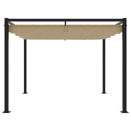 Vidaxx Pavillon mit ausfahrbarem Dach 3x3 m Stahl Taupe