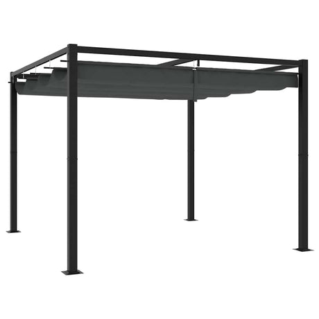 Vidaxx Pavillon mit ausfahrbarem Dach 3x3 m Stahl Anthrazit