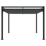 Vidaxx Pavillon mit ausfahrbarem Dach 3x3 m Stahl Anthrazit