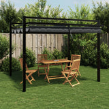VidaXL Pavillon mit ausfahrbarem Dach 3x3 m Aluminium Anthrazit