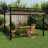 VidaXL Pavillon mit ausfahrbarem Dach 3x3 m Aluminium Taupe