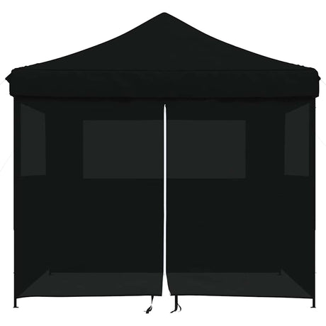 Vidaxl partytent inklapbaar pop-up met 4 zijwanden zwart