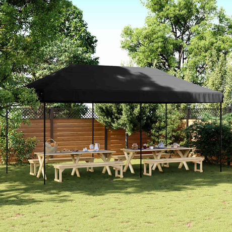 VidaXL Partyzelt faltbar Pop-up 580x292x315 cm schwarz
