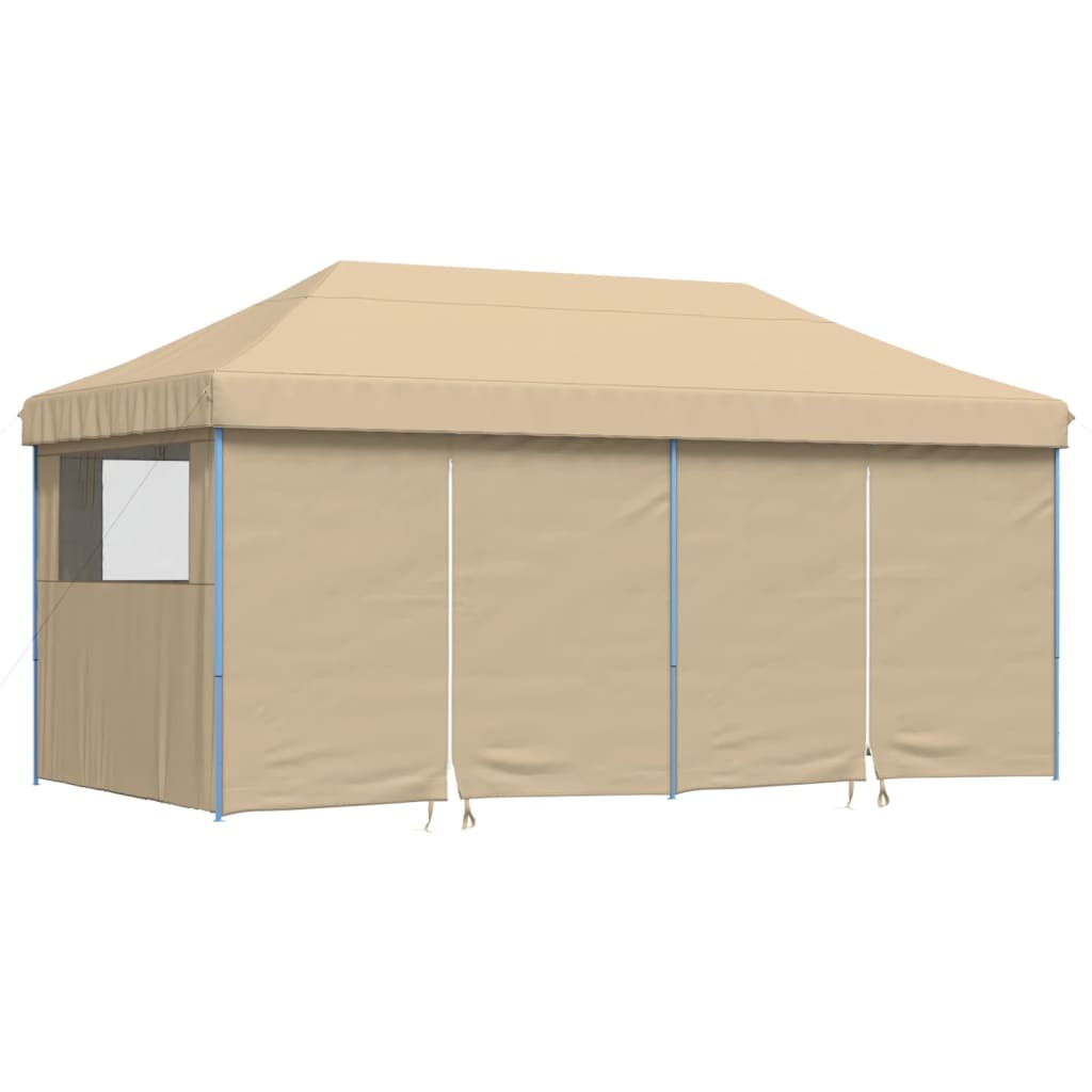 VidaXL Partyzelt faltbares Pop-Up mit 4 Seitenwänden Beige