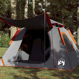 Vidaxl Kuppelzelt 4-Personen-Schnellspanner grau und orange