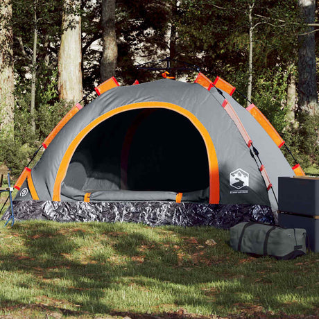 VidaXL Zelt 2-Personen-Schnellspanner Grau und Orange