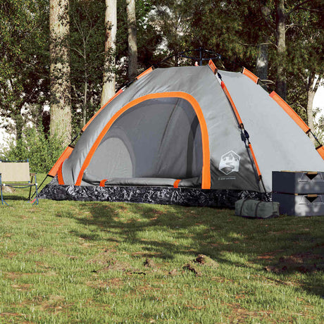 VidaXL Zelt 5-Personen-Schnellspanner Grau und Orange