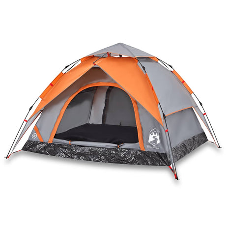 Vidaxx Kuppelzelt 3-Personen Schnellspanner Grau und Orange