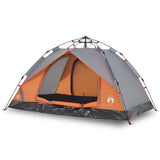 Vidaxx Kuppelzelt 3-Personen Schnellspanner Grau und Orange