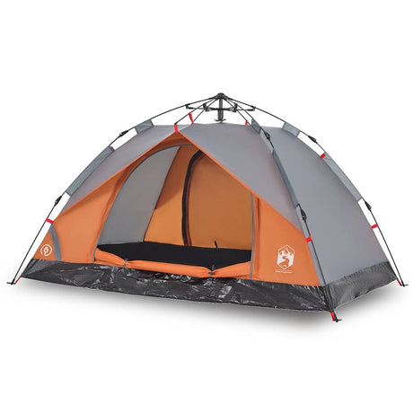 Vidaxx Kuppelzelt 3-Personen Schnellspanner Grau und Orange