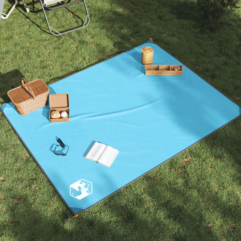 VidaXL Picknickdecke mit Heringen 205x155 cm blau