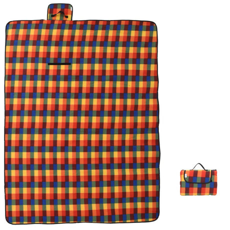 Vidaxx faltbare Picknickdecke kariert 200x150 cm Samt mehrfarbig