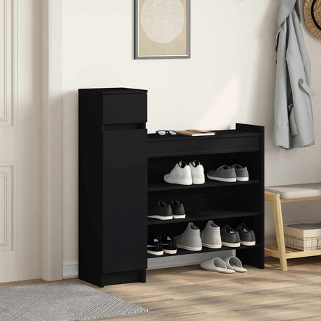 Vidaxx Schuhschrank 100,5x28x100 cm lackiertes Holz schwarz